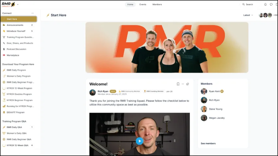 RMR community in the app
